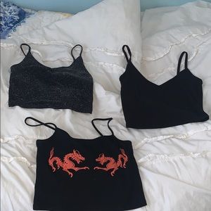ASOS Black crop tops